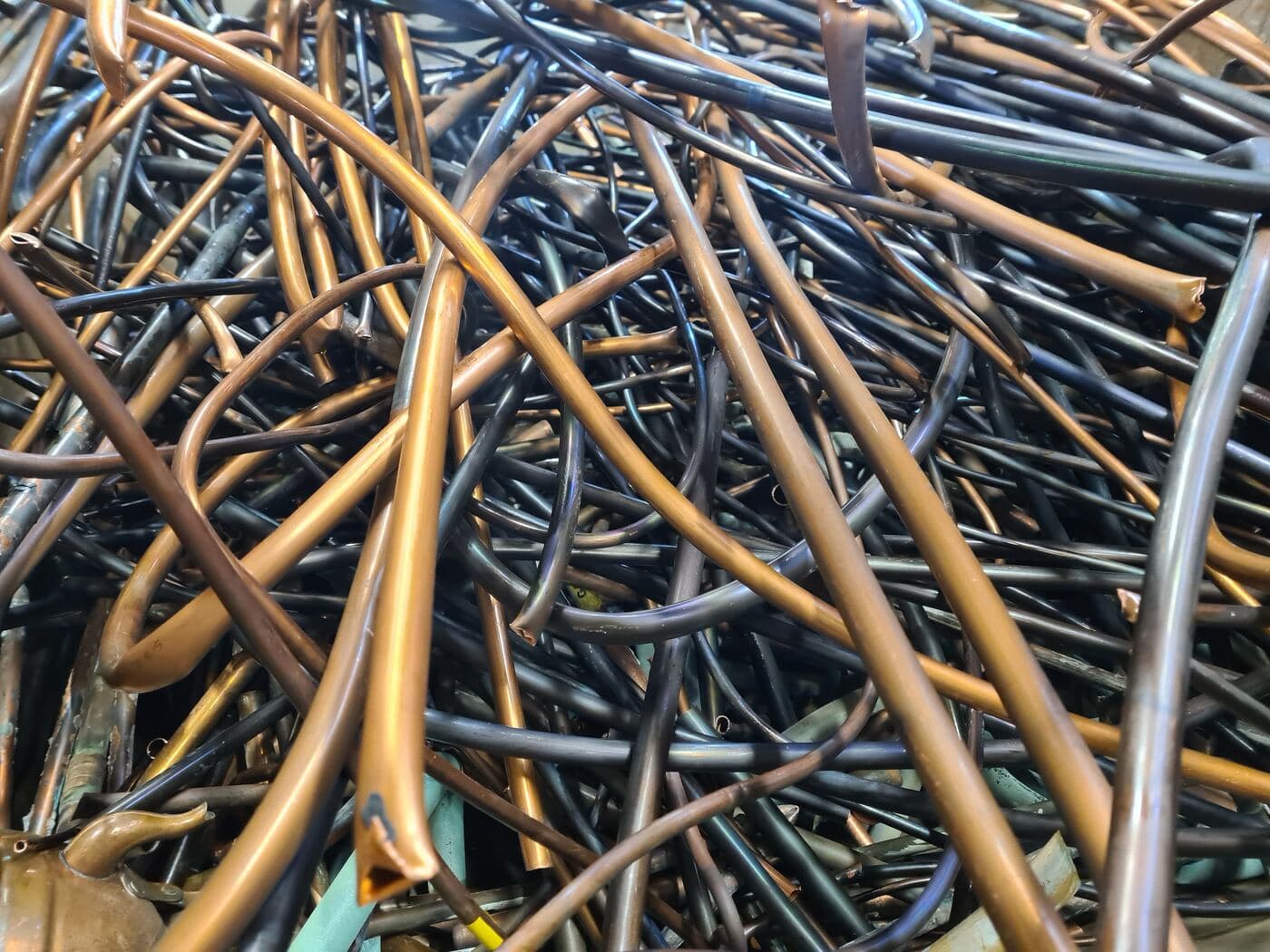 Copper tube and coated tube on the yard